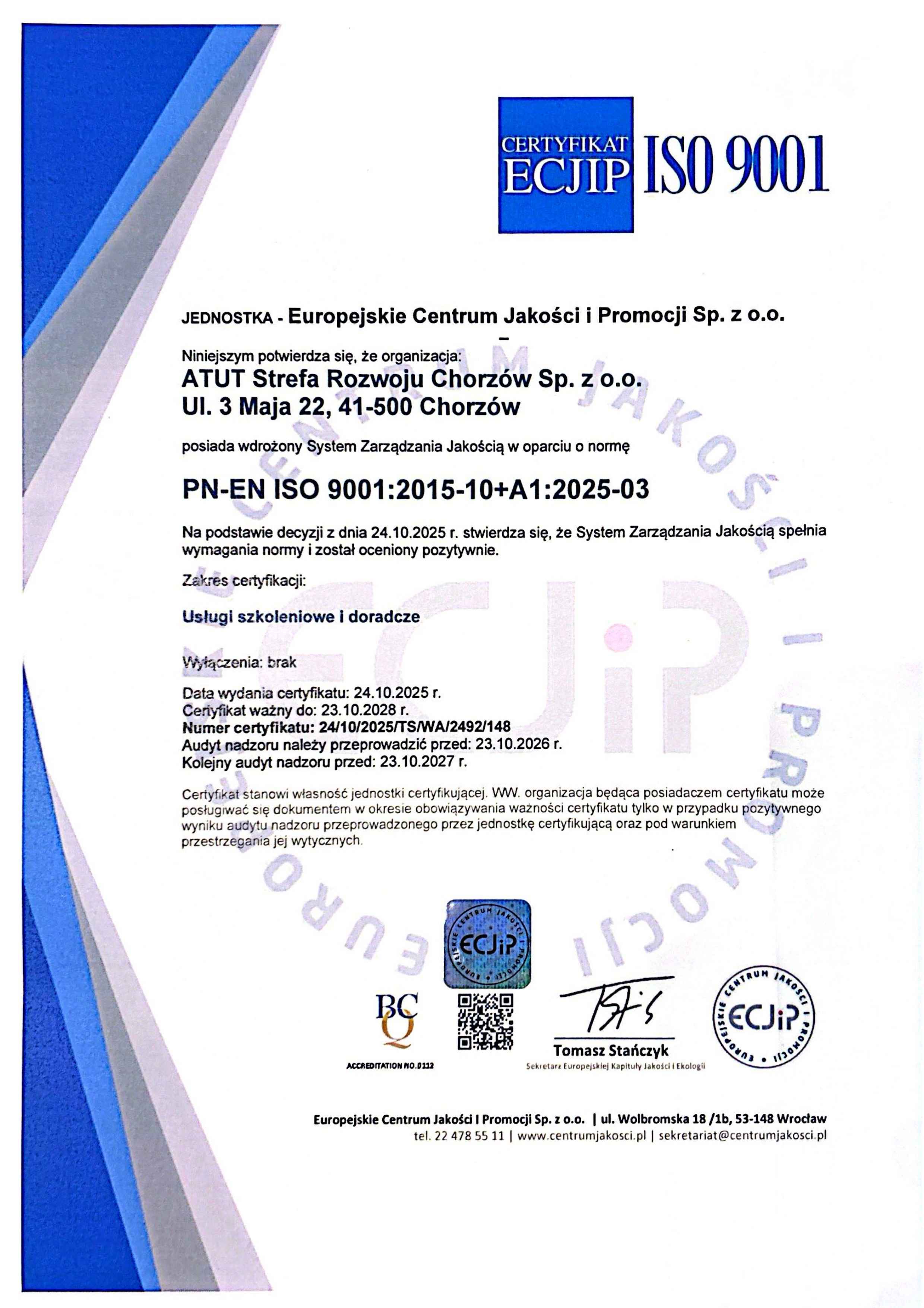 Certyfikat Chorzów page 0001 1